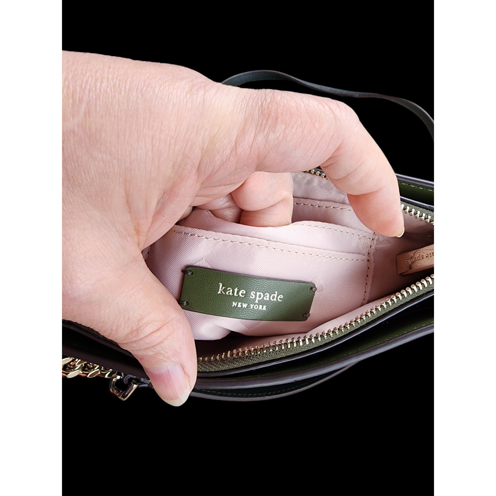 Kate Spade "Darcy Small Slim forest green leather Crossbody - Picture 6 of 10